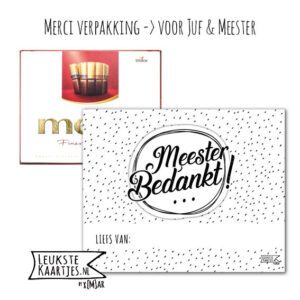 Merci Chocolade -> Juf & Meester - No:02 (Meester Bedankt-Dots-Zwart/wit)^