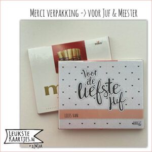 Merci Chocolade -> Juf & Meester - No:05 (Liefste juf-Hartjes-stippeltjes-Zwart/wit)^