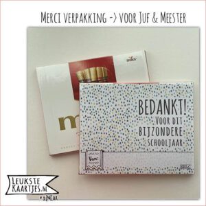 Merci Chocolade -> Juf & Meester - No:09 (Bedankt Bijzondere Schooljaar-Dots-blauw/groen)