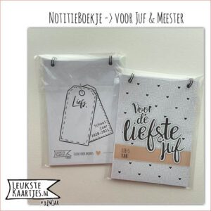 NotitieBoekje -> Juf/Meester No:03 (Liefste juf-Hartjes-stippen-roze)