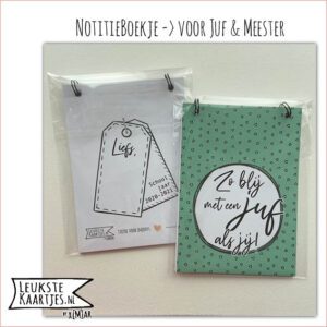 NotitieBoekje -> Juf/Meester No:13 (Zo blij juf als jij-driehoek-groen)