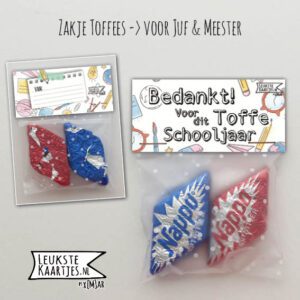 Zakje Toffees -> Juf & Meester - No:07 (Toffe Schooljaar-Nougat-Schoolgerei)