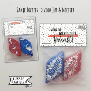 Zakje Toffees -> Juf & Meester - No:03 (Tofste Juf/Meester/Schooljaar-Nougat-Stippels) - Afbeelding 2