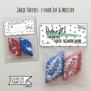 Zakje Toffees -> Juf & Meester - No:04 (Tofste Juf/Meester/Schooljaar-Nougat-Driehoekjes) - Afbeelding 4
