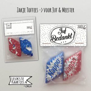 Zakje Toffees -> Juf & Meester - No:06 (Tofste Juf/Meester/Schooljaar-Nougat-Rond-Stippen) - Afbeelding 2