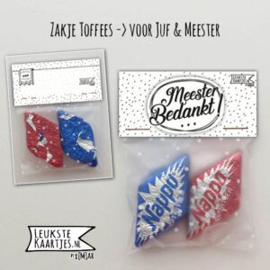 Zakje Toffees -> Juf & Meester - No:06 (Tofste Juf/Meester/Schooljaar-Nougat-Rond-Stippen) - Afbeelding 3