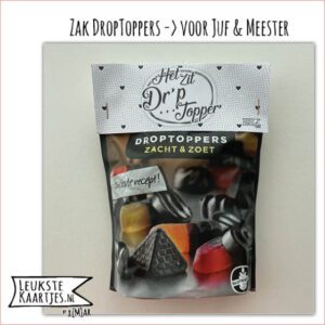 Zak Drop-Toppers -> Juf & Meester - No:07 (Het zit DR'P-Topper-Frame-Stippen-Hartjes)
