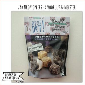 Zak Drop-Toppers -> Juf & Meester - No:01 (Het zit DR'P-Bedankt Schooljaar-Hartjes poezenpoot)