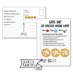 Kaart Op Kamp -> Forever Young No: 38 β 4 (Spelletje Steen-Papier-Schaar)