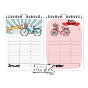 Kalender -> Verjaardag - Fiets (Love my bike, A5 - 21x14,8 cm) - Afbeelding 2
