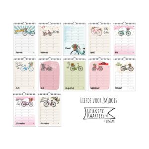 Kalender -> Verjaardag - Fiets (Love my bike, A5 - 21x14,8 cm) - Afbeelding 3