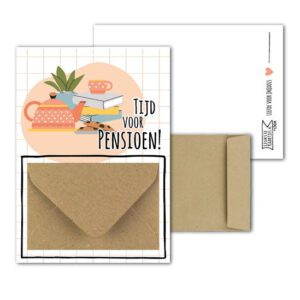 Geldkaart met mini Envelopje -> Pensioen - No: 04 (Thee en koekjes)