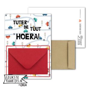 Geldkaart met mini Envelopje -> Kids - No: 18 (Tuterdetuut-Auto-rood)