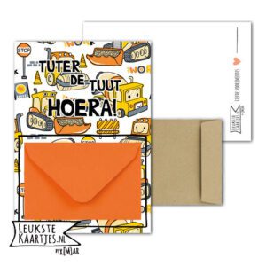 Geldkaart met mini Envelopje -> Kids - No: 20 (Tuterdetuut-Auto-oranje)