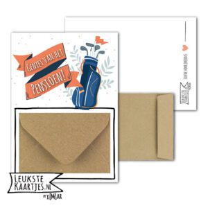 Geldkaart met mini Envelopje -> Pensioen - No: 01 (Golftas)