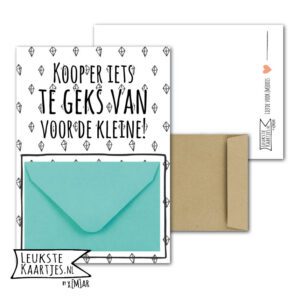 Geldkaart met mini Envelopje -> Baby - No: 3-2 (Koop-te-geks-Ruitsteen-Blauw)