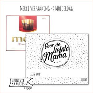 Merci Chocolade -> Moederdag - No:05 (Liefste mama-Cirkel-Kleine Dots-Zwart/Wit streep)^ - Afbeelding 2