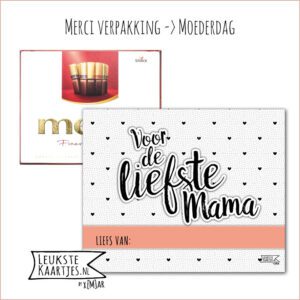 Merci Chocolade -> Moederdag - No:06 (Liefste mama-Hartjes-ruit-dots-Zwart/Wit)^ - Afbeelding 2