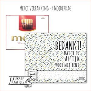 Merci Chocolade -> Moederdag - No:08 (Bedankt Altijd bent-Groen-Blauw-dots)^