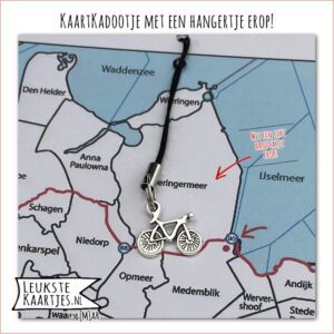 Kaartkadootje -> Hangertje Fietsje - No:01 (Rondje Westfriese Omringdijk - Start Medemblik - Met Knooppunten fiets route)^ - Afbeelding 2