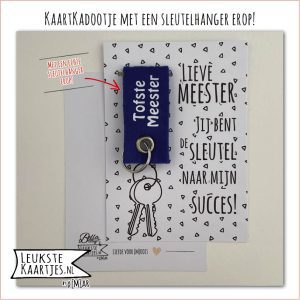 Kaartkadootje -> Sleutelhanger Juf & Meester, Schooljaar – No:02 (Jij bent de sleutel naar mijn succes! Liefste Meester-Blauw)^ - Afbeelding 2