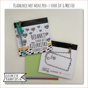 Kladblokje + mini pen -> Juf/Meester No:05