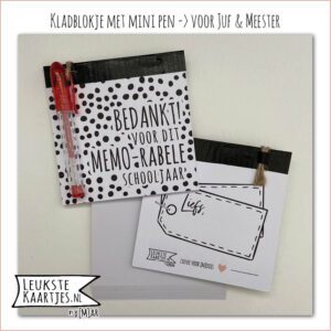 Kladblokje + mini pen -> Juf/Meester No:08