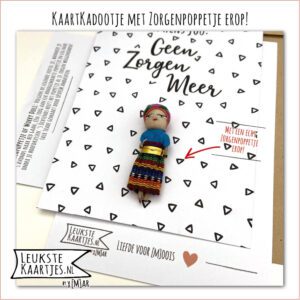 Kaartkadootje -> Zorgenpoppetje / Worry Doll - No:02 (Ik wens jou: Geen zorgen meer-Driehoekjes) - Afbeelding 2