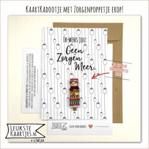Kaartkadootje -> Zorgenpoppetje / Worry Doll - No:03 (Ik wens jou: Geen zorgen meer-Ovaaltjes met bloemetje)^