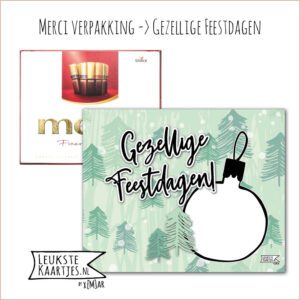 Merci Chocolade -> Feestdagen - No:03 (Gezellige Feestdagen - Groene Kerstboompjes met Kerstbal)