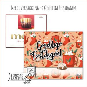 Merci Chocolade -> Feestdagen - No:07 (Gezellige Feestdagen - Warme chocolademelk, KerstSok met schrijfruimte)