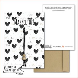 Kaartkadootje -> Gelukspoppetje - No:03 (Mazzeltof - Gelukswens - Grote harten, stippen)^