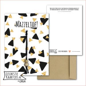 Kaartkadootje -> Gelukspoppetje - No:06 (Mazzeltof - Gelukswens - Driehoek met goudkleurige glitter)