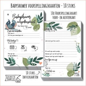 Babyshower -> Voorspellingskaart - Bundel/Boekje - No:02-1 - Knul/Jongetje (in stijl met sluitring, Vogels Papa & Mama - Blauw)^ - Afbeelding 3