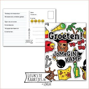 Kaart Op Kamp -> JoMeGiNi No: 22 - 1 /3-6 (Groeten! JoMeGiNi kamp - Piraat-Gekleurd)