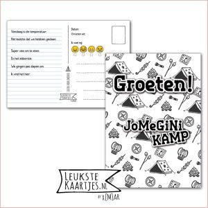 Kaart Op Kamp -> JoMeGiNi No: 23-3 /3-10 (Tent-Vuurtje-Kompas-Zwart/Wit)