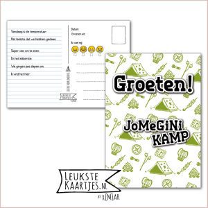 Kaart Op Kamp -> JoMeGiNi No: 23 - 1 /3-11 (Tent-Vuurtje-Kompas-Groen)