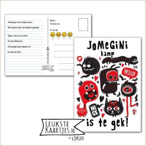 Kaart Op Kamp -> JoMeGiNi No: 35 /4-9 (JoMeGiNi kamp is te gek! – Monsters Hello Nice zwart/rood)
