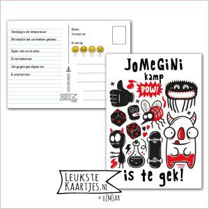 Kaart Op Kamp -> JoMeGiNi No: 36 /4-10 (JoMeGiNi kamp is te gek! – Monsters, POW zwart/rood)
