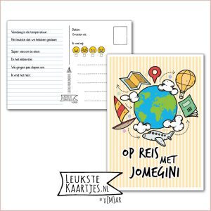 Kaart Op Kamp -> JoMeGiNi No: 48 /5-1 (Op reis met JoMeGiNi - Aardbol met elementen - streepjes)