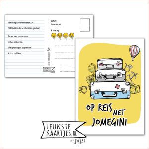 Kaart Op Kamp -> JoMeGiNi No: 51 /5-4 (Op reis met JoMeGiNi - Stapel koffers - luchtballon)