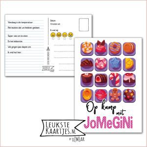 Kaart Op Kamp -> JoMeGiNi No: 53 /5-6 (Op kamp met JoMeGiNi - Sweet, Candy Crush snoepjes paars)