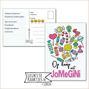 Kaart Op Kamp -> JoMeGiNi No: 54 /5-7 (Op kamp met JoMeGiNi - Sweet Candy - Losse Snoepjes in cirkel)