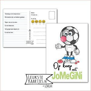 Kaart Op Kamp -> JoMeGiNi No: 55 /5-8 (Op kamp met JoMeGiNi - Sweet Candy - Voetballer met kauwgom)