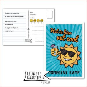 Kaart Op Kamp -> JoMeGiNi No: 04 /1-6 (Het is hier Vet Cool-JoMeGiNi kamp - Zon-Limo-Blauw)