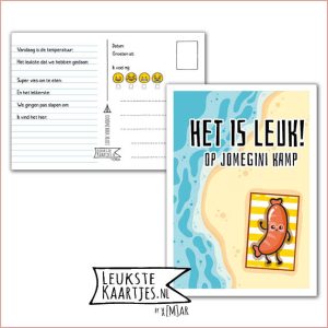 Kaart Op Kamp -> JoMeGiNi No: 72 /6-15 (Het is leuk! Op kamp – Strand zee met zonnende hotdog)