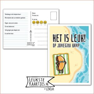Kaart Op Kamp -> JoMeGiNi No: 73 /6-16 (Het is leuk! Op kamp – Strand zee met zonnend broodje gezond)