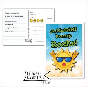Kaart Op Kamp -> JoMeGiNi No: 06-1 /1-8 (JoMeGiNi Kamp Rocks - Zon-Zonnebril-Groen)