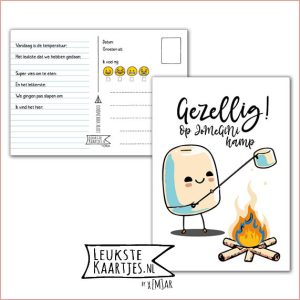Kaart Op Kamp -> JoMeGiNi No: 78 /6-21 (Gezellig! Op kamp – Marshmallow met marshmallow boven vuur)