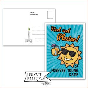 Kaart Op Kamp -> Forever Young - Thuisblijvers No: 05 - 1 (Veel plezier-Zon-Limo-blauw)